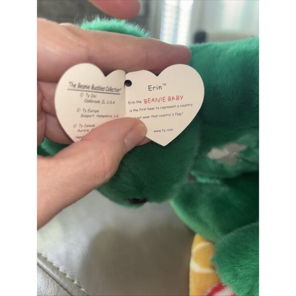 Ty Beanie Buddy Erin the Green St. Patricks Day Bear MWMT 14" - Picture 3 of 3